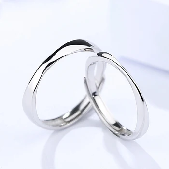 

Luxury S925 sterling silver Mobius couple ring retro style simple men and women opening adjustable ring
