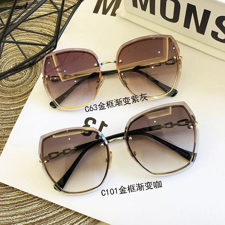 High Quality Women Rimless Square Sunglasses 2022 Brand Designer Sun Glasses Vintage Shades Female Pink Eyewear Gafas De Sol sunglasses for women