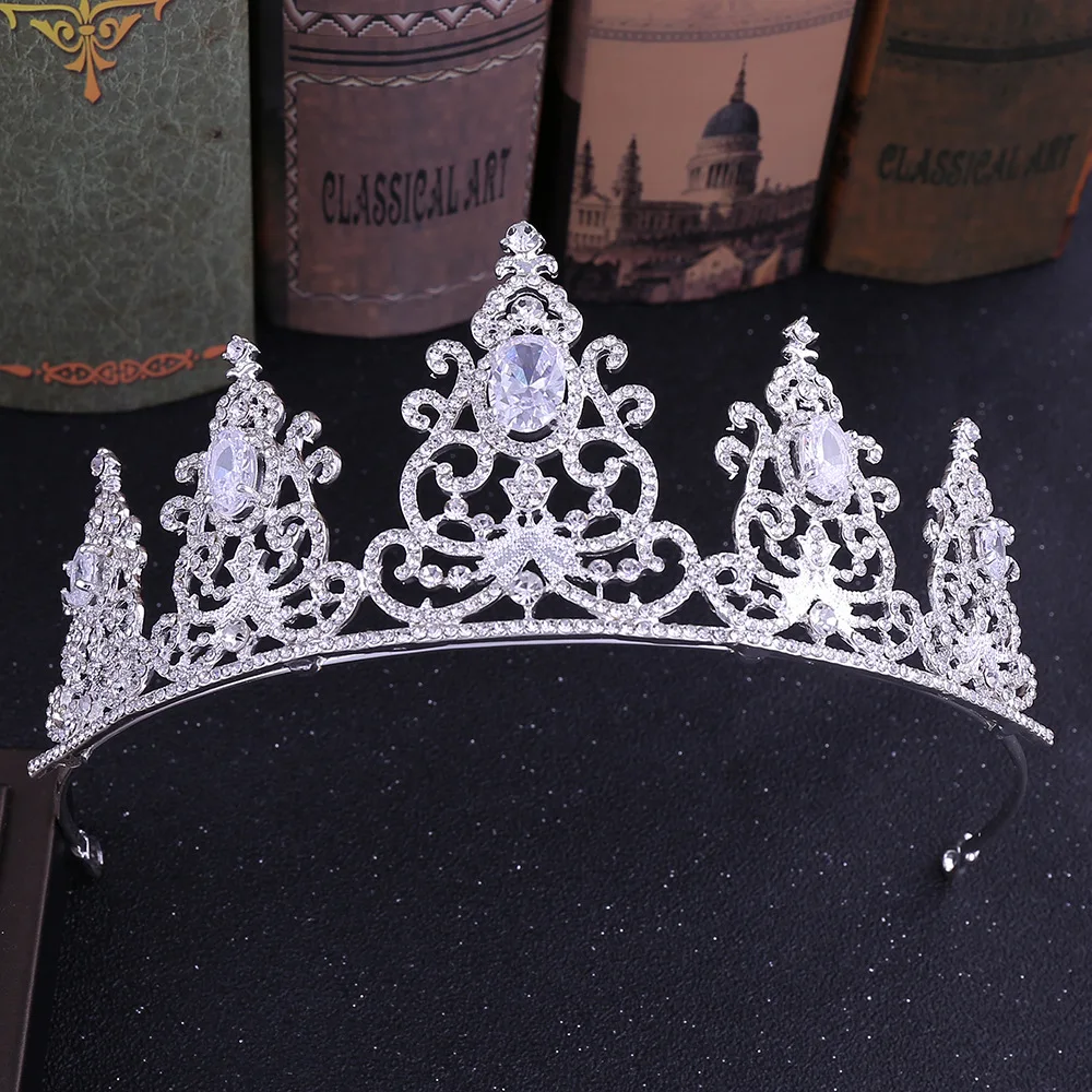 H1140 корейский стиль Хрустальная корона головной убор невесты Свадебные аксессуары резинки для волос Циркон День рождения корона головной убор