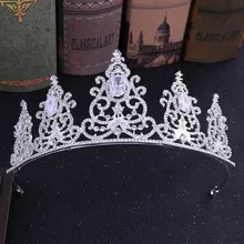 H1140 корейский стиль Хрустальная корона головной убор невесты Свадебные аксессуары резинки для волос Циркон День рождения корона головной убор