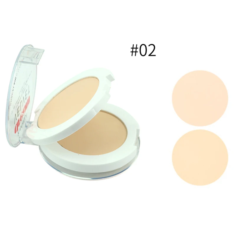 KAQIYA 1011 компактная пудра 2 в 1 прессованная пудра для торта для лица контроль жирности отбеливающий консилер водостойкий стойкий макияж Гладкий - Цвет: NO.1011-02
