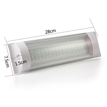 

12V Car LED Lights Interior Dome Reading Lamp 72LED Aluminum Base 6500K