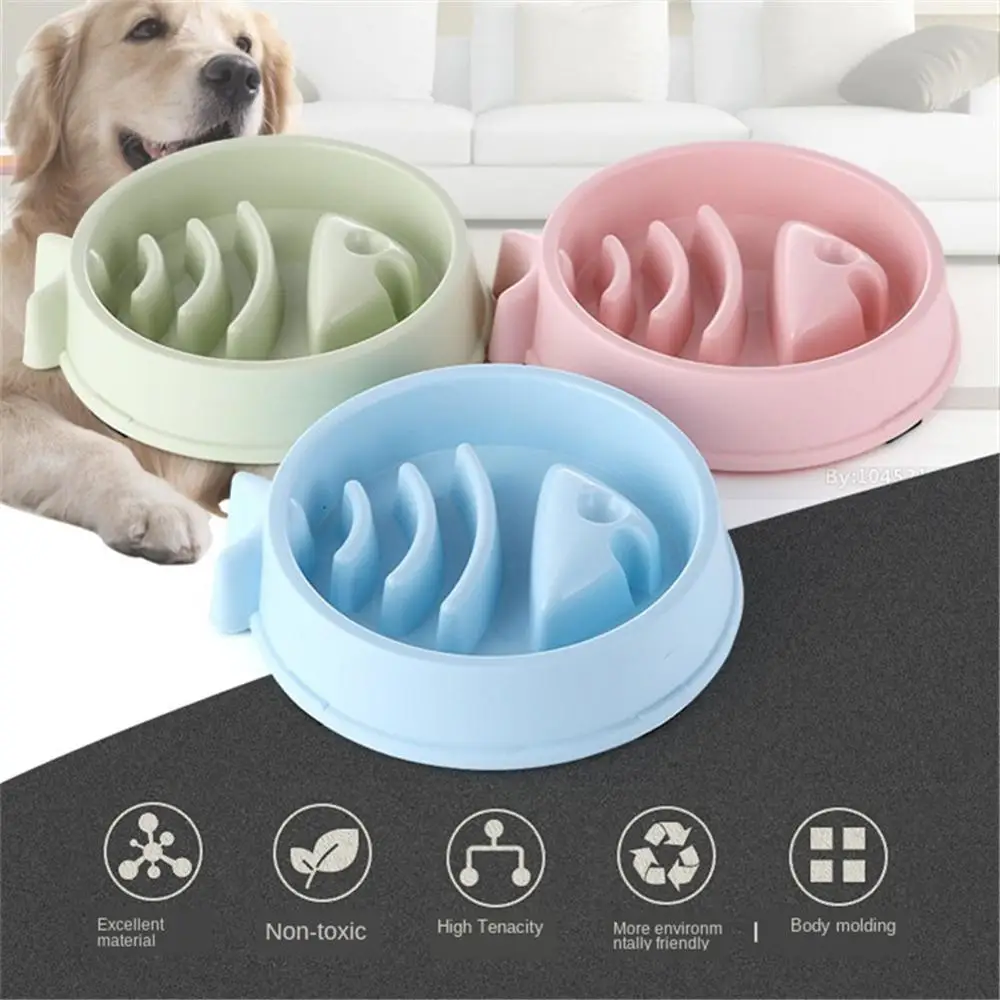 Alimentador de comida lenta para mascotas, cuenco interactivo de comida para cachorros, con forma de hueso de pescado