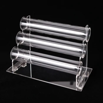 

2016 New Fashion 3 Tier Acrylic Bracelet Chain Watch T-Bar Rack Jewelry Organizer Hard Display Stand Holder Free Shipping