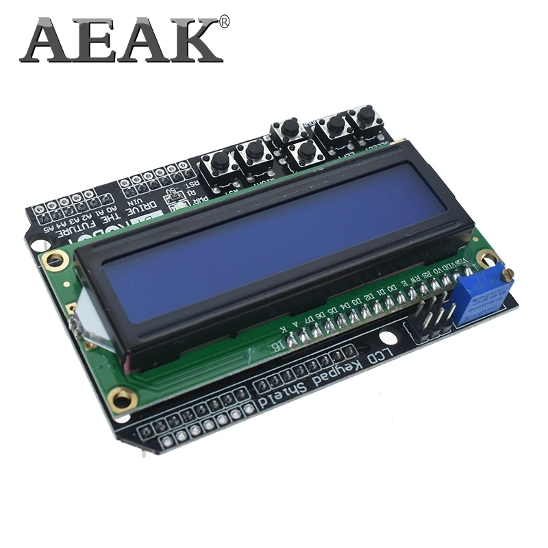 AEAK 1 шт. ЖК-клавиатура Щит lcd 1602 lcd 1602 Модуль дисплей для Arduino ATMEGA328 ATMEGA2560 raspberry pi UNO синий экран