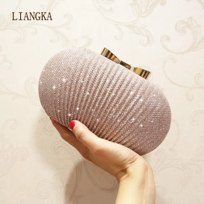 2021 Winter Womens New Fashion Mini Pleated Banquet Clutch Female Frosted Chain Party Shoulder Bags Luxury Design Handbags