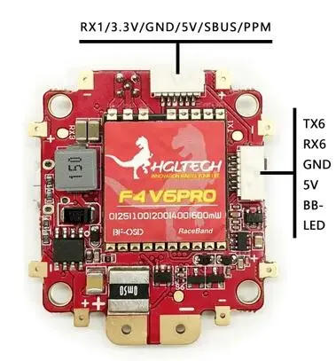 

Hot HGLRC F4 V6PRO flight control with 5.8G 48CH switchable transmitter 5V BEC OSD PDB