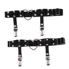 Регулируемая Сексуальная искусственная кожа на ногу ремень-подвязка ремень ноги подвязка сердце