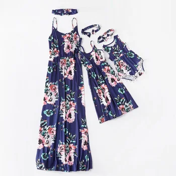 

Tank Flower Mother Daughter Mom Baby Matching Dresses Mommy and Me Clothes Family Look Mum Women Girls Toddlers Dress Outfits