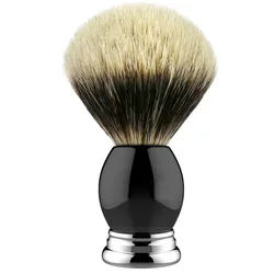 100% Silvertip Pure Badger Hair Shaving Brush 22mm, Black Resin & Alloy Design Handle for Men Wet Shaving Handmade Gift
