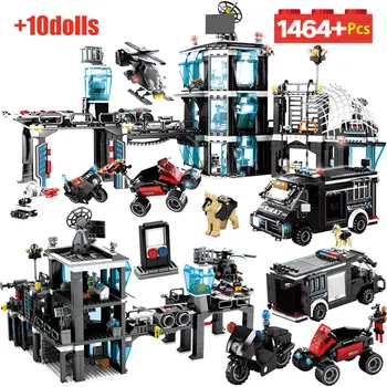 

SWAT Team Military Car Model Building Blocks City Police Station Techinc Vehicle Bricks Educational Toys for Boys