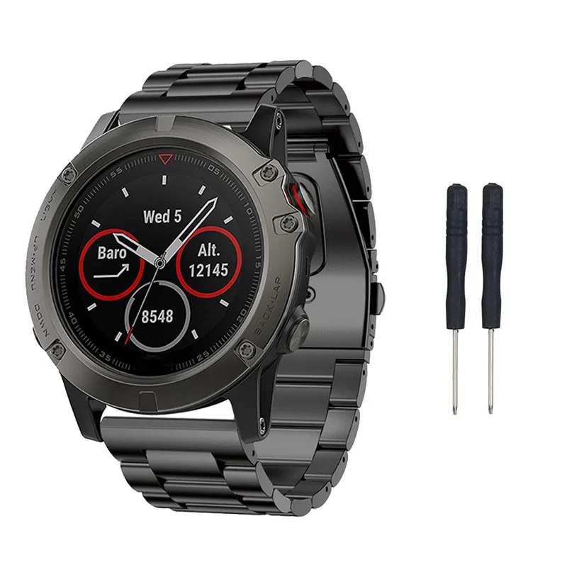 Металлический браслет из нержавеющей стали ремешок для Garmin Fenix 5X/5X Plus/Fenix 3/3 HR/D2/спуск Mk1 gps Смарт часы аксессуары