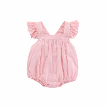 

Pink Blue Baby Girl Romper Jumpsuit 2020 Summer New Baby Girl Bodysuits 100% Cotton Baby Clothing