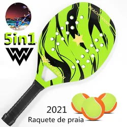 2021 Seaside high-end wooden beach racket set beach tennis racket can be freely matched with 5in1 beach racket