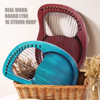 

Portable Beginner 16 String Entertainment Practice Gift Mini Lier Harp Musical Instrument Solid Wood Travel Party Professional