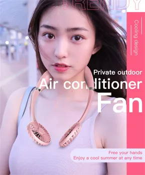 

Portable 3200mAh USB Mini Fan Neck Fan Rechargeable Small Portable Sports Fan light Usb Desk Hand Air Conditioner cooler#T3