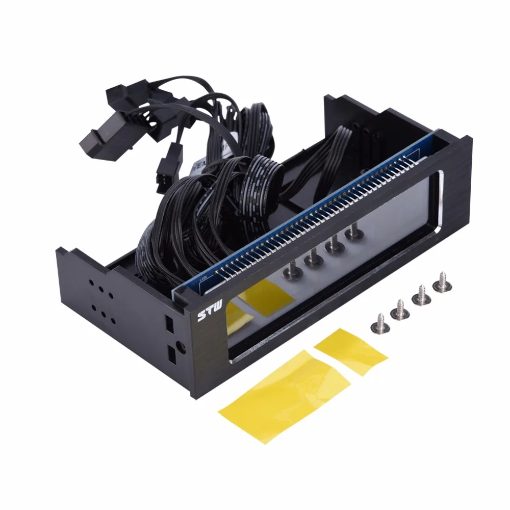 

STW 4 Fans Speed Computer Fan Controller CPU Temperature Sensor Fans Cooling Drive Front LCD Panel CPU Temperature Controller
