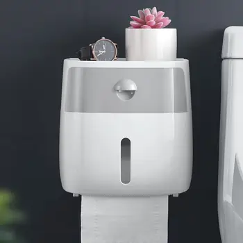 

Free shipping Waterproof Wall Mount Toilet Paper Holder Shelf Toilet Paper Tray Roll Paper Tube Storage Box Creative Tray