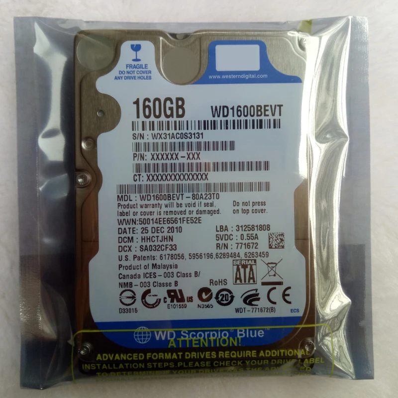 New Hdd For Wd 160gb 2.5
