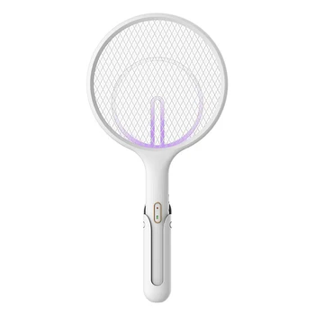 

USB Charging Bug Swatter Mosquito Swatter Three Layers Bug Racket Electric Fly Mosquito Swatter with Base & Wall Mount