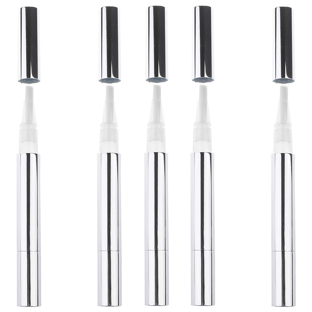 5PCS 3ml Cuticle Oil Container with Brush Lip Balm Tube Empty Twist Pens Nail Nutrient Oil Tube 