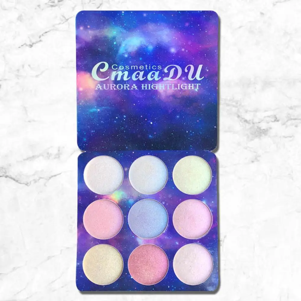 Beautiful Glitter Professional Eyeshadow Palette 9 Colors Contour Face Powder Glow Concealer Highlight Eyeshadow Makeup Palette