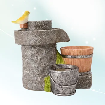 

Micro Landscape Artificial Flowers Succulent Plants Pot Tiny Creative Flower Pot Holders Hanging Garden Design(Millstone)