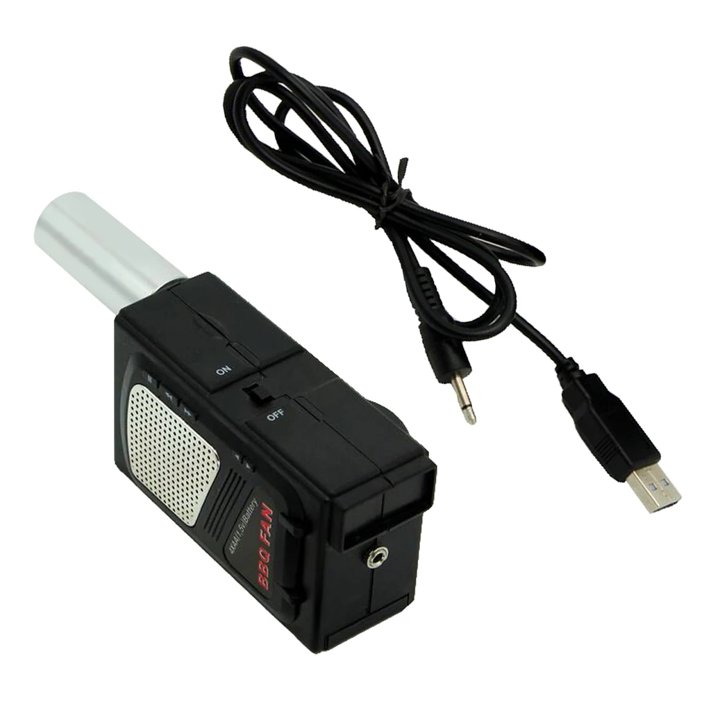 DC 5V Electricity BBQ Fan Air Blower with USB Cable Outdoor Cooking Accessories