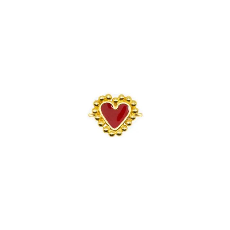 Новинка минималистическое милое Сердце полое кольцо от сглаза для женщин женское золотое сердечко серебряного цвета кольцо на палец от сглаза - Цвет основного камня: Gold Red Heart