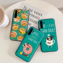 Для huawei P8 P9 Mini P10 P20 2019 P30 LITE пончики и кофе для P Smart Z 2018 Pro мягкий