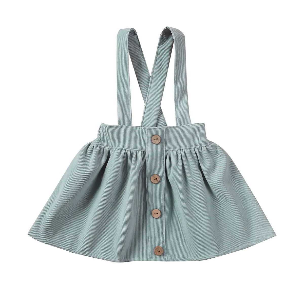 Летняя одежда для малышей, вечерние платья на лямках для маленьких девочек, однотонные комбинезоны, вельветовые наряды - Цвет: Light Blue