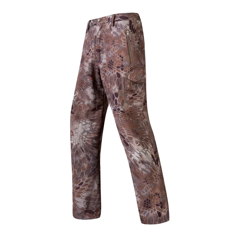 Tactical Camouflage Pants Soft Shell Men Combat Cargo Clothing Waterproof Autumn Winter Warm Military Army Camo Modis Trousers - Цвет: NMAD