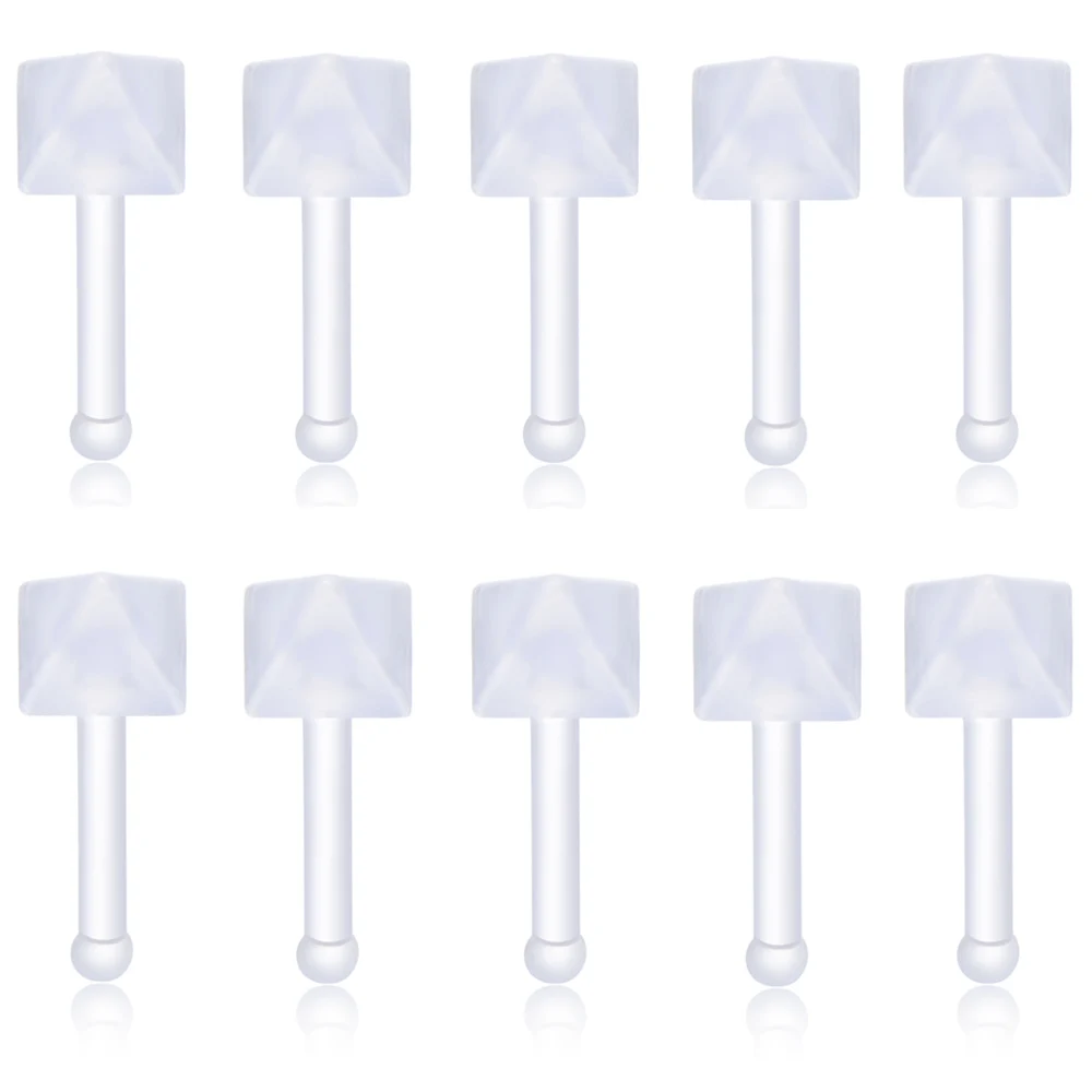 Wholesale 5/10/30PCS Acrylic Cartilage Transparent Nose Stud Lot Body Jewelry Invisible Earrings Tragus Nariz Nose Rings Bioflex