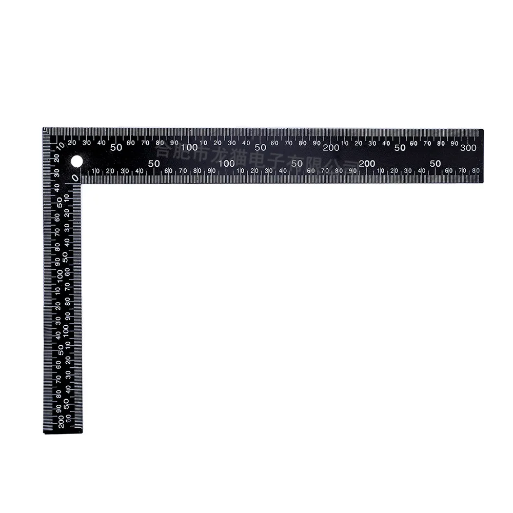 

200 X 300mm Steel Black Iron Square Office Supplies Measurement Mapping Esquadro Metric Metal Measuring