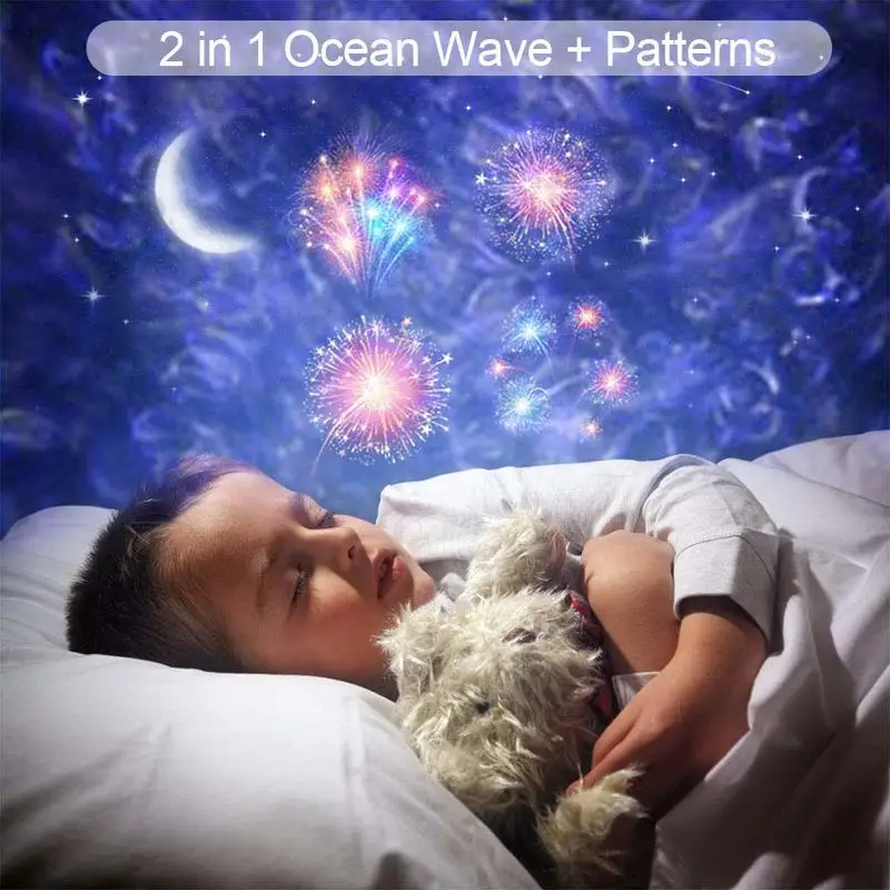 

YOOAP LED Christmas Projector Lights, 2-in-1 Ocean Wave Projector Light with 16 Slides Patterns 10 ColorsOutdoor Indoor Holiday