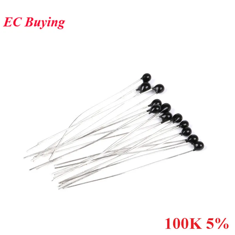 50pcs NTC Thermistor Thermal Resistor MF52 NTC-MF52AT 100K ohm R 104 3950 B Value 3950k 5% Temperature Sensor | Электронные