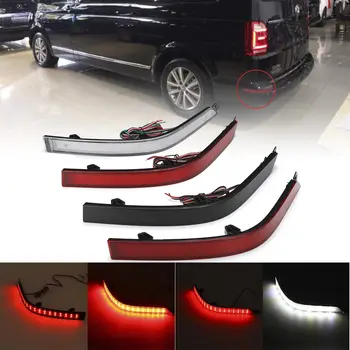 

Pair LED Rear Bumper Reflector Tail led light Brake Stop Lights Reversing Lamp for VW T6 Tranporter Multivan Caravelle 15-19