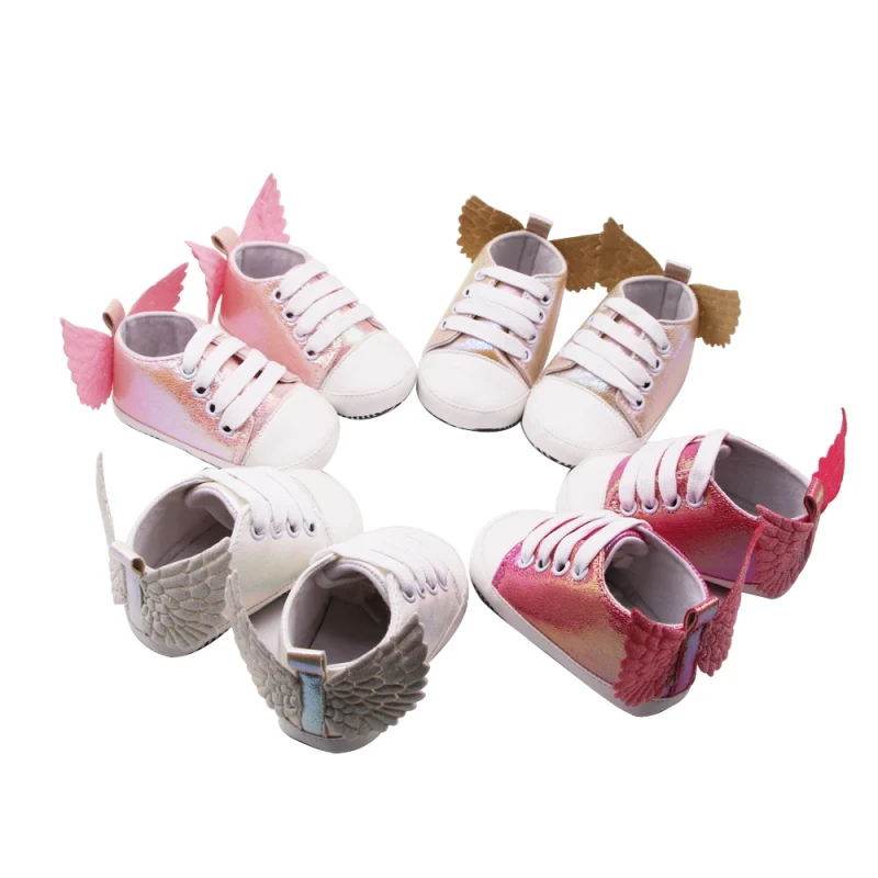 Осенняя обувь для маленьких девочек; Повседневная прогулочная обувь; Дизайнерские кроссовки с крыльями; мягкая обувь для малышей