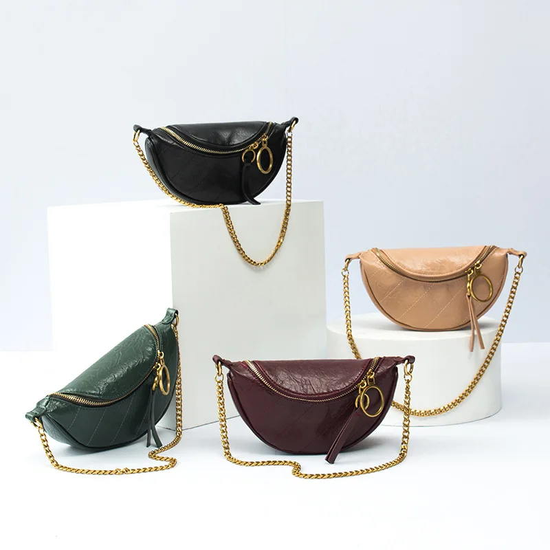 

Bag Women's 2019 Autumn New Style Small CK Wallet Retro Pleated Chain Hand Shoulder Oblique Bag Chest Pack Fashion