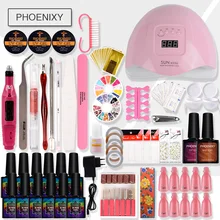 Набор для маникюра, набор для ногтей, электрический набор для ногтей, 80 Вт, УФ-светодиодный светильник для 12 шт., инструмент для маникюра, электрическая ручка для маникюра, набор для гель-лака
