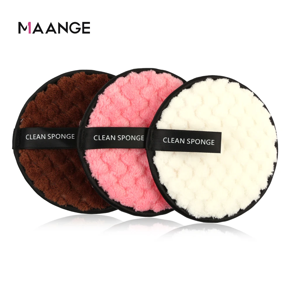 MAANGE 3PCS Microfiber Makeup Remover Towel Reusable Cleansing Cloth Pads Face Cleaner Plush Puff Foundation Skin Care Tool 5