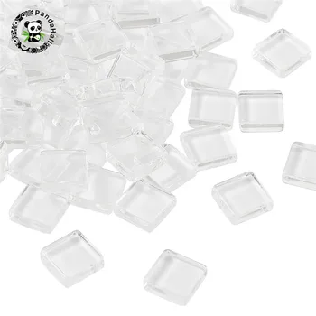 

pandahall 100 pcs Transparent Square Glass Cabochons for Jewelry Findings DIY Making Accessories Clear 10x10x4mm