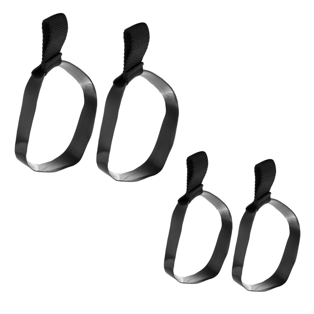 4Pcs Black Rubber Tech Scuba Diving 6L 12L Stage Bottle Hose Retainer & Loop