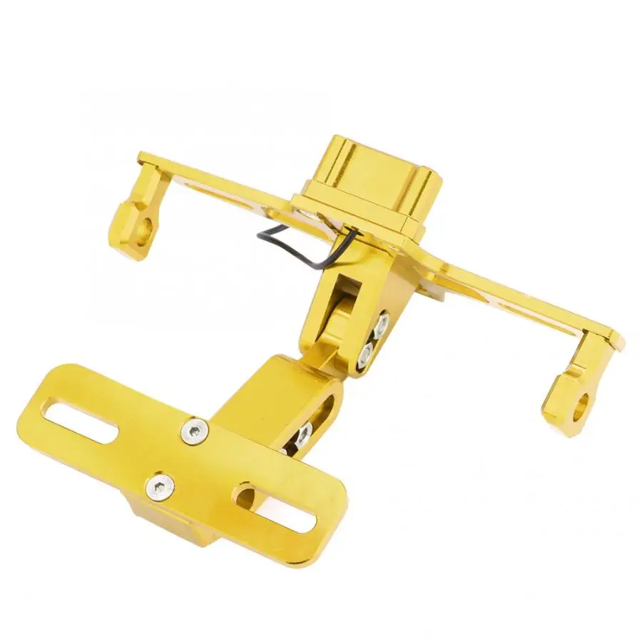Aluminium Alloy Adjustable Telescopic Motorcycle Bracket License Plate Holder with LED Light Adjustable License Plate Holder