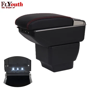 

Armrest Box For Mazda 2 Mazda2 2008-2013 USB Charging LED Light Arm Rest Rotatable Centre Console Storage Box Car Styling
