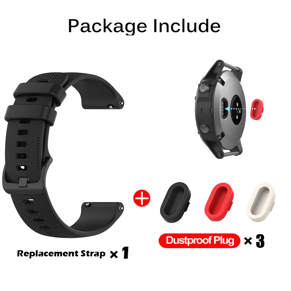 Silicone Dustproof Watch Strap with Secure Plug