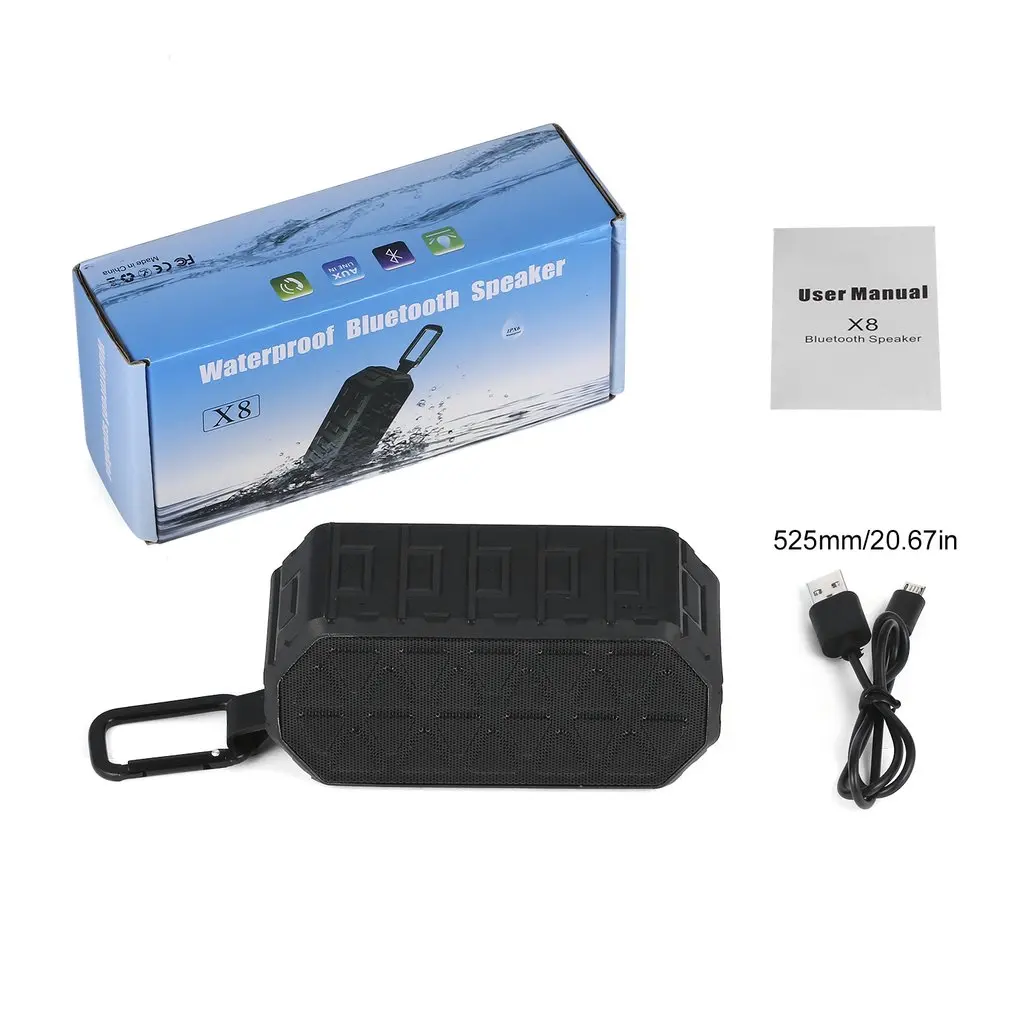 

Outdoor Rugged Portable Hifi Wireless V4.2 Speaker with Enhanced Bass Waterproof IPX6 with 5W Dual-Driver