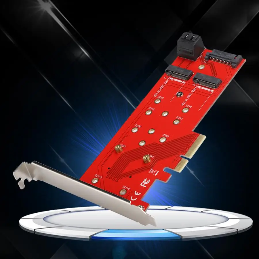 PCI-E 4X к M.2 B/M ключ Адаптерная плата конвертер с богатыми интерфейсами для нескольких SSD жесткий диск Riser Card