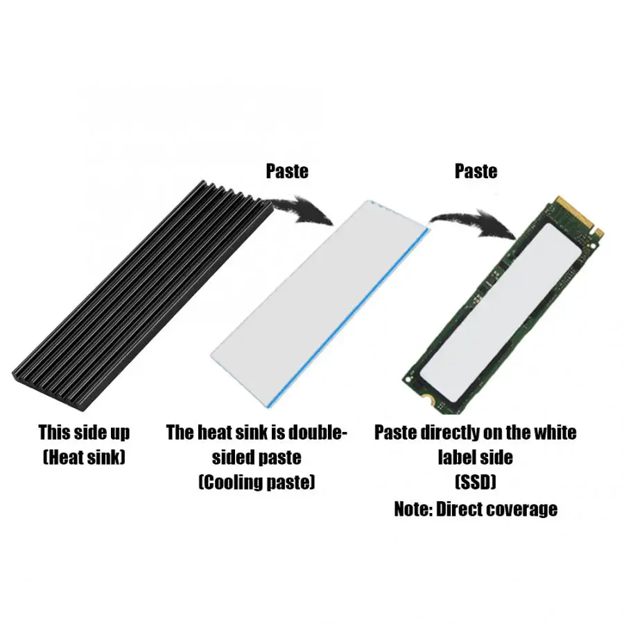 PCIE M.2 2280 SSD Solid State Drive High-Speed Aluminum Alloy Heatsink Ultra-thin Cooling Fin 70x22x3mm
