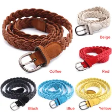 Women Fashion Elastic Cinch Belt  Wide Stretch Waist Band Hemp Rope Braid Belt Multicolor